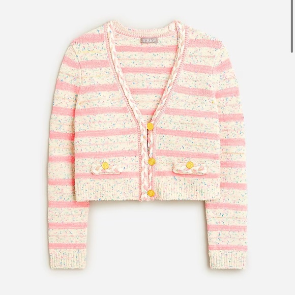 J. Crew Jackets & Blazers - J.Crew Pink Cream Space-dyed sweater lady jacket Size Large